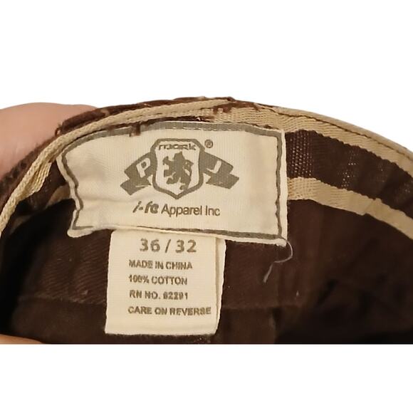 PJ Mark Mens Brown Cargo Pants 36x32 NWT Loose Fit Multi Pocket Utility i-fe - Picture 2 of 12